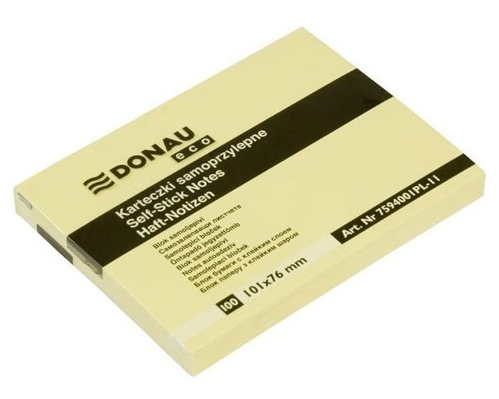 Αυτοκόλλητες Σημειώσεις Donau 101x76mm 100φ. Κίτρινο 7594001PL-11