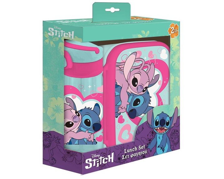 Σετ Φαγητοδοχείο PP 800ml και Παγούρι PP 500ml Must Lilo & Stitch 000565109