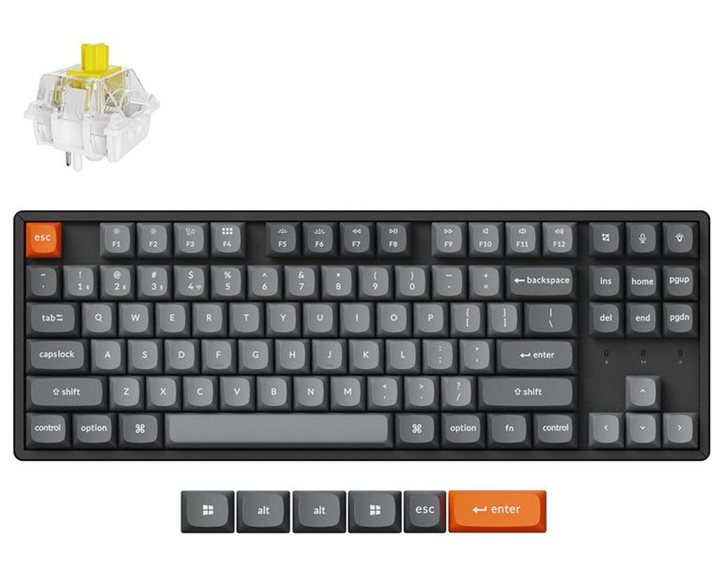 Keychron K8 Max (K8M-J4) QMK Wireless Mechanical Keyboard Banana Sw. Hot Swap RGB 80% US