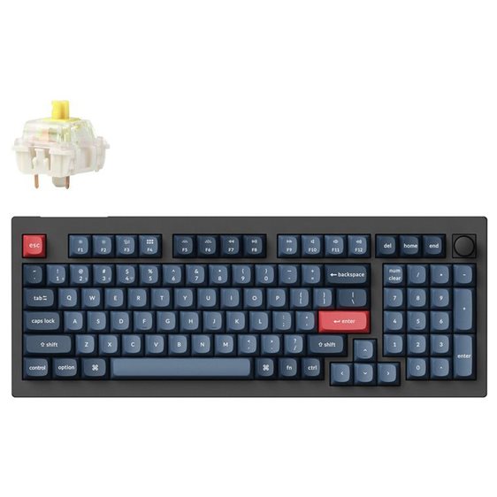 Keychron V5 Max QMK/VIA (V5M-D4) Wireless BT/2,4/Wired Custom Mechanical Keyboard Banana Sw. 96% US