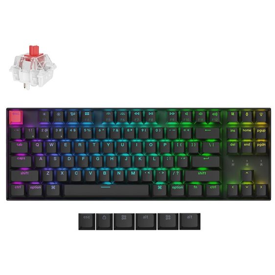 Keychron K8 V2 (K8X-H1) QMK Wireless Mechanical Keyboard Red Switch HotSwap RGB 80% US Layout