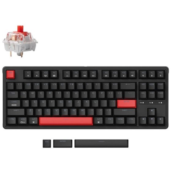 Keychron C3 Pro (C3P-H1) RGB QMK/VIA Mechanical Red Switch - Hot Swappable 80% US Layout