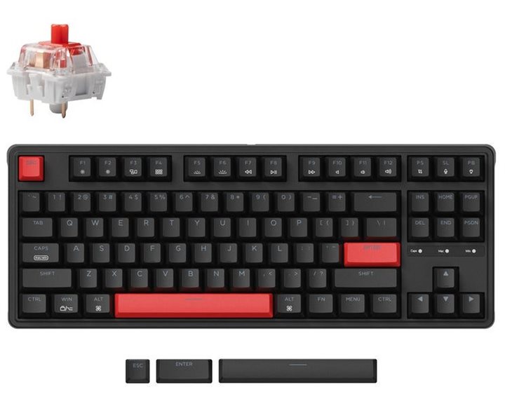 Keychron C3 Pro (C3P-H1) RGB QMK/VIA Mechanical Red Switch - Hot Swappable 80% US Layout