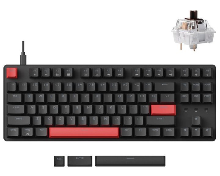 Lemokey X1 (X1-A3) QMK/VIA Wired TKL 80% Mechanical Keyboard - Brown Switch US Layout