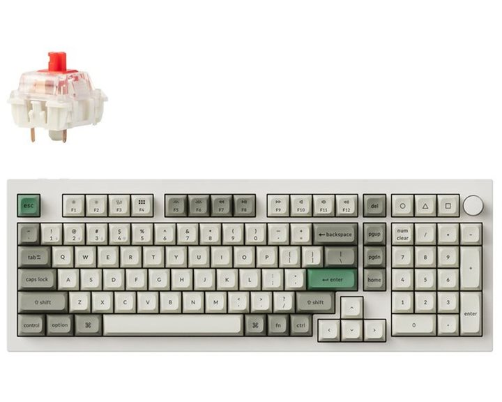 Keychron Q5 Max (Q5M-P1) QMK/VIA Wireless Custom Mechanical White Keyboard-Red Switch 96% US Layout