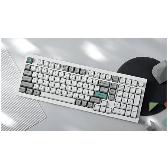 Keychron Q5 Max (Q5M-P1) QMK/VIA Wireless Custom Mechanical White Keyboard-Red Switch 96% US Layout