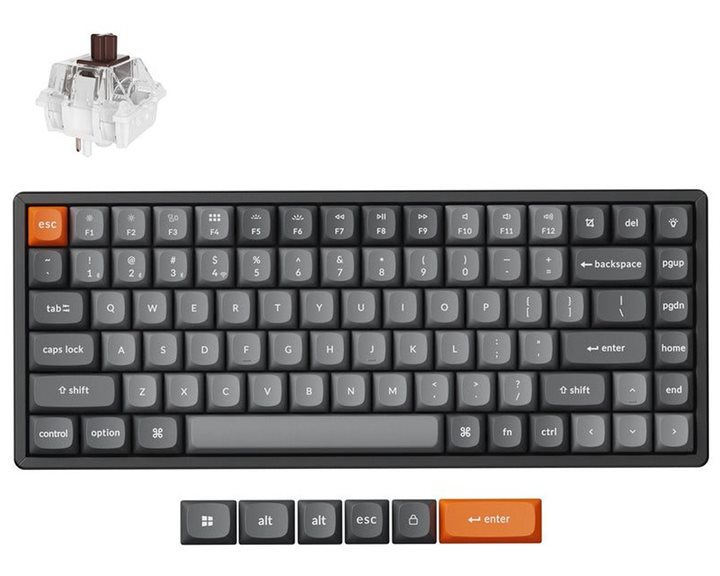 Keychron K2 Max (K2M-J3) QMK Wireless Mechanical Keyboard Brown Switch (Hot-Swap) 75% Us Layout