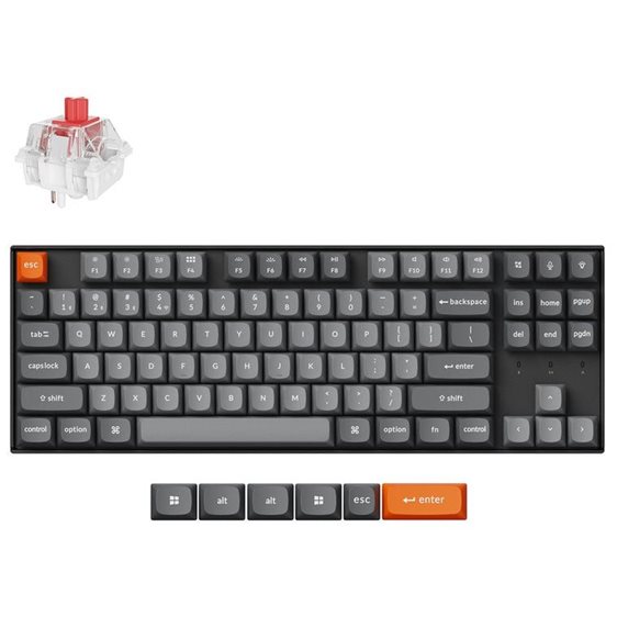Keychron K8 Max (K8M-B1) QMK Wireless Mechanical Keyboard Red Switch RGB 80% US Layout