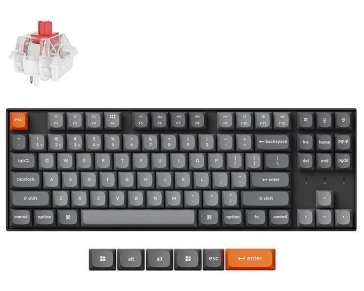 Keychron K8 Max (K8M-B1) QMK Wireless Mechanical Keyboard Red Switch RGB 80% US Layout