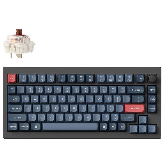 Keychron V1 Max (V1M-D3) QMK/VIA Wireless Custom Mechanical Keyboard Brown Switch RGB 75% US Lay