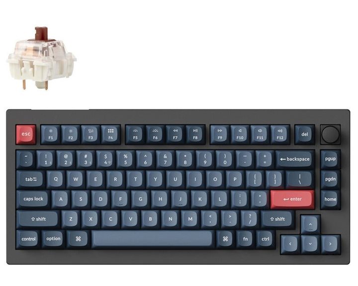 Keychron V1 Max (V1M-D3) QMK/VIA Wireless Custom Mechanical Keyboard Brown Switch RGB 75% US Lay