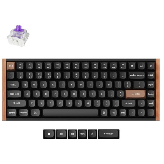 Keychron K2 HE (K2H-F1) Wireless Magnetic Hall Effect RGB Keyboard 75% US Lay. Special Wood Edition