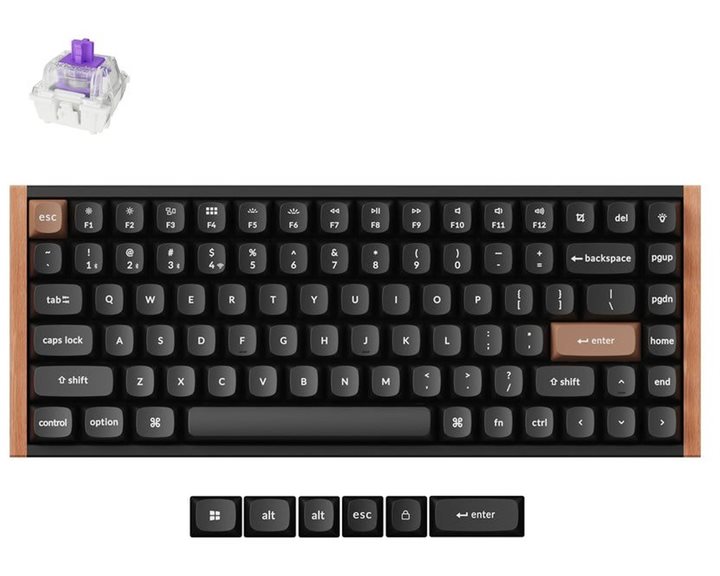 Keychron K2 HE (K2H-F1) Wireless Magnetic Hall Effect RGB Keyboard 75% US Lay. Special Wood Edition