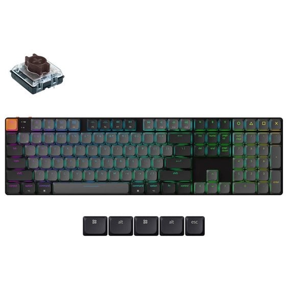 Keychron K5 V2 (K5X-B3) QMK Wireless Mechanical Keyboard Brown Switch RGB 100% US Layout