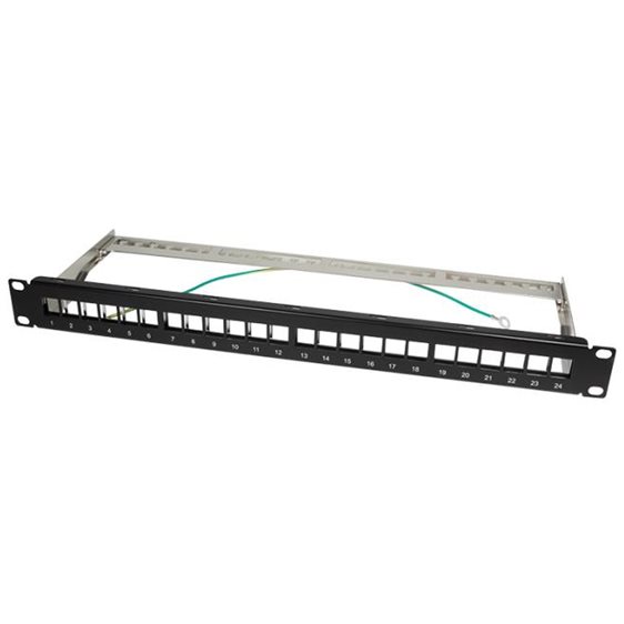 Patch panel 19'' for 24 keystone jacks Logilink unloaded NK4042