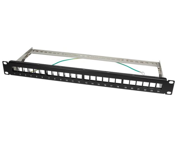 Patch panel 19'' for 24 keystone jacks Logilink unloaded NK4042