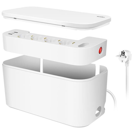 Cable box with 5-way socket strip Logilink LPS281U white