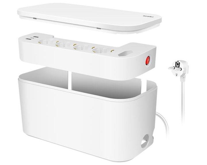Cable box with 5-way socket strip Logilink LPS281U white