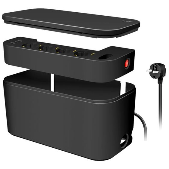 Cable box with 5-way socket strip Logilink LPS282U black