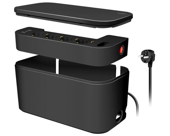 Cable box with 5-way socket strip Logilink LPS282U black