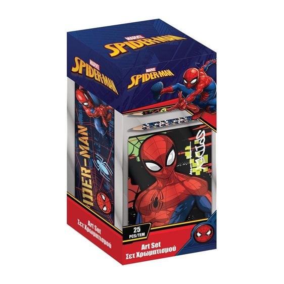 Σετ Χρωματισμού Με Κασετίνα 25τεμ. Σε PP Κουτί Spiderman 000508350
