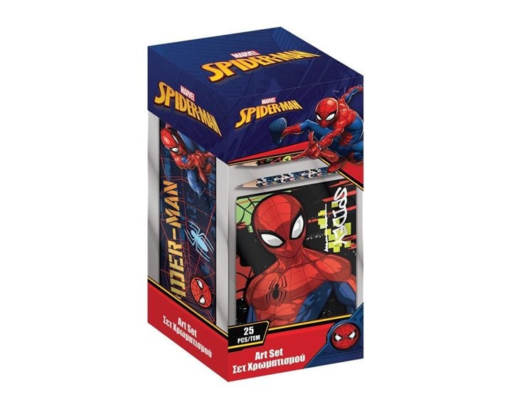 Σετ Χρωματισμού Με Κασετίνα 25τεμ. Σε PP Κουτί Spiderman 000508350