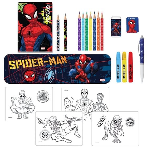 Σετ Χρωματισμού Με Κασετίνα 25τεμ. Σε PP Κουτί Spiderman 000508350