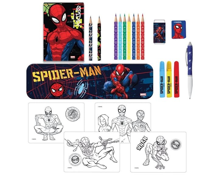 Σετ Χρωματισμού Με Κασετίνα 25τεμ. Σε PP Κουτί Spiderman 000508350