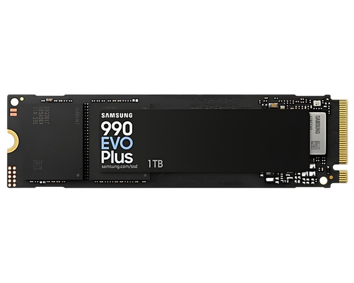 SAMSUNG SSD M.2 NVMe PCI-E GEN4/5 1TB MZ-V9S1T0BW SERIES 990 EVO PLUS, M.2 2280, NVMe PCI-E GEN4x4/5x2, READ 7150MB/s, WRITE 6300MB/s, 5YW.