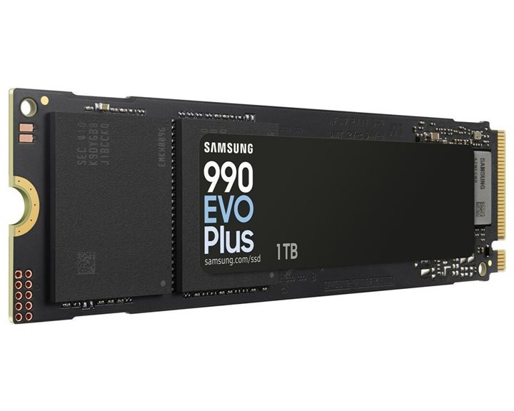 SAMSUNG SSD M.2 NVMe PCI-E GEN4/5 1TB MZ-V9S1T0BW SERIES 990 EVO PLUS, M.2 2280, NVMe PCI-E GEN4x4/5x2, READ 7150MB/s, WRITE 6300MB/s, 5YW.