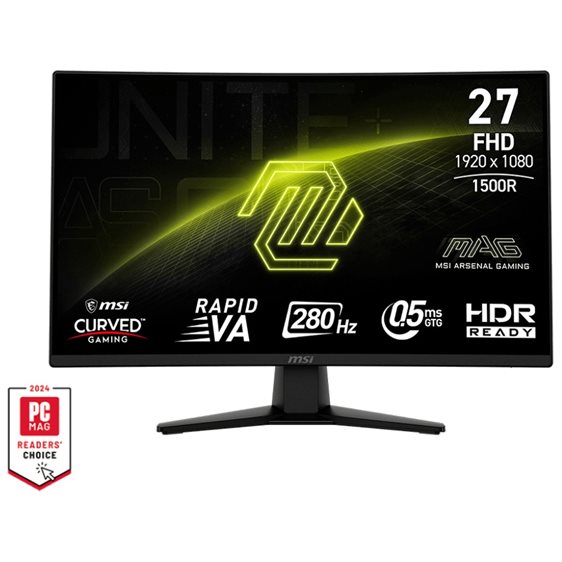 MSI MONITOR GAMING MAG 274CXF, CURVED VA FHD, 27", 16:9, 300CD/M2, 4000:1, 0.5MS, 280Hz, 1920x1080, 2xHDMI/ 1xDP/ HP OUT, TILT, BLACK, 3YW.