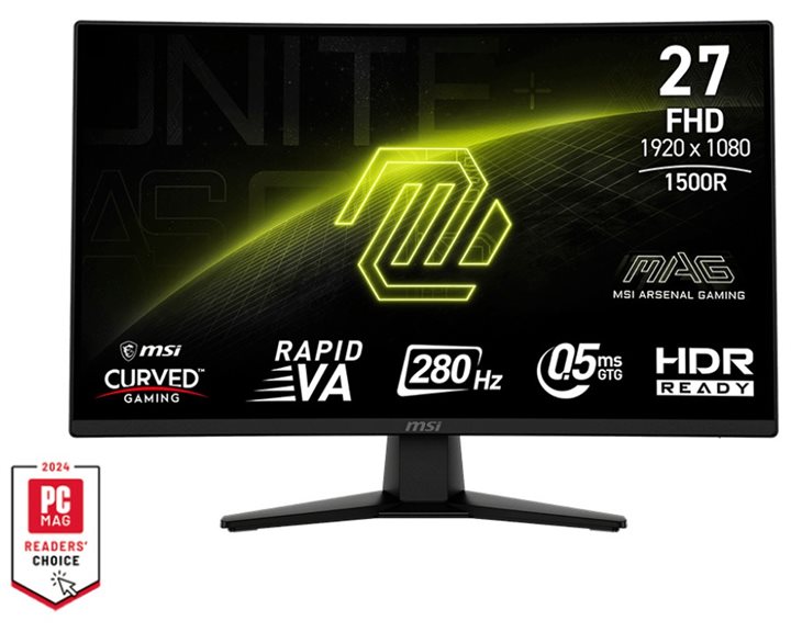 MSI MONITOR GAMING MAG 274CXF, CURVED VA FHD, 27", 16:9, 300CD/M2, 4000:1, 0.5MS, 280Hz, 1920x1080, 2xHDMI/ 1xDP/ HP OUT, TILT, BLACK, 3YW.