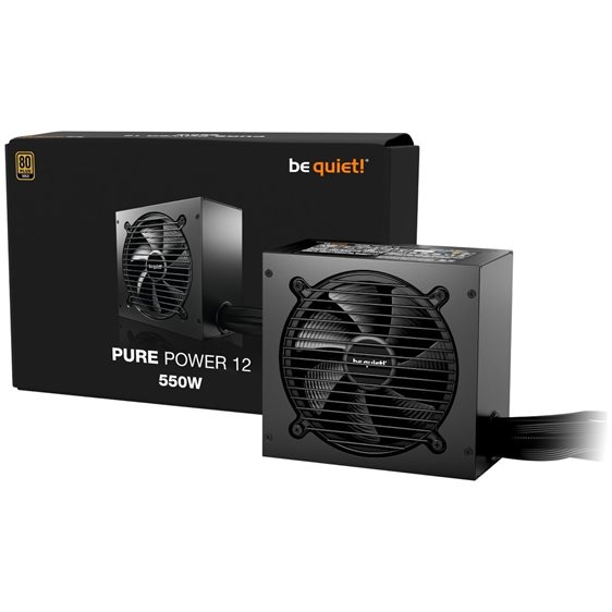 BEQUIET PSU PURE POWER 12 550W BP001EU, GOLD CERTIFIED, EXCEPTIONALLY  SILENT 12CM FAN, 10YW.