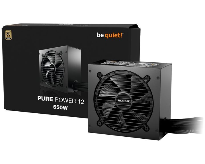 BEQUIET PSU PURE POWER 12 550W BP001EU, GOLD CERTIFIED, EXCEPTIONALLY  SILENT 12CM FAN, 10YW.