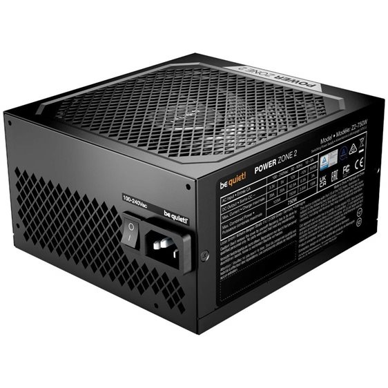 BEQUIET PSU POWER ZONE 2 750W BP006EU, PLATINUM CERTIFIED, MODULAR CABLES, PURE WINGS 3 14CM SILENT FAN, 10YW.
