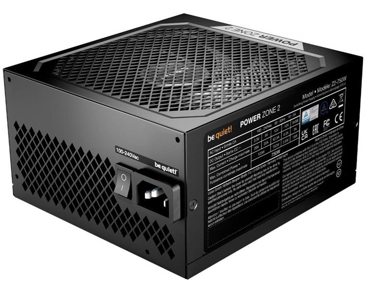 BEQUIET PSU POWER ZONE 2 750W BP006EU, PLATINUM CERTIFIED, MODULAR CABLES, PURE WINGS 3 14CM SILENT FAN, 10YW.
