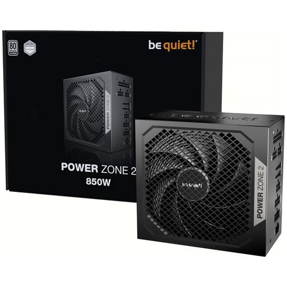 BEQUIET PSU POWER ZONE 2 850W BP007EU, PLATINUM CERTIFIED, MODULAR CABLES, PURE WINGS 3 14CM SILENT FAN, 10YW.