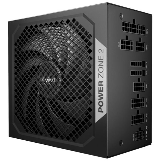 BEQUIET PSU POWER ZONE 2 850W BP007EU, PLATINUM CERTIFIED, MODULAR CABLES, PURE WINGS 3 14CM SILENT FAN, 10YW.