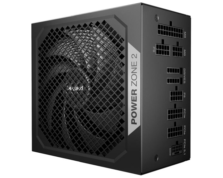 BEQUIET PSU POWER ZONE 2 850W BP007EU, PLATINUM CERTIFIED, MODULAR CABLES, PURE WINGS 3 14CM SILENT FAN, 10YW.