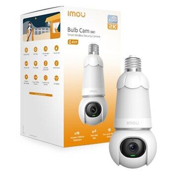IMOU IP BULB CAMERA 3MP IPC-S6DP-3M0WEB, OUTDOOR, 3MP PAN&TILT CAMERA, H.265/H.264, 8X DIGITAL ZOOM, IR 25M, MICRO SD SLOT UP TO 512GB, PTZ, WIFI 2,4GHz, MIC&SPEAKER, 2-WAY TALK, SIREN, SMART TRACKING, 3YW.