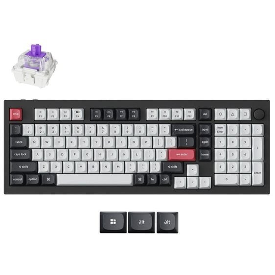 Keychron Q5 HE (Q5H-M1) QMK Wireless Custom Hall Effect Keyboard Purple Switch 96% US Layout