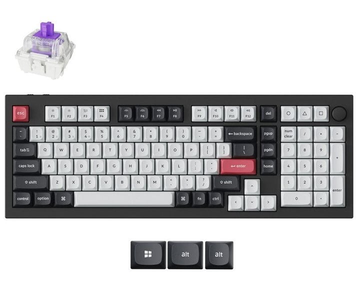 Keychron Q5 HE (Q5H-M1) QMK Wireless Custom Hall Effect Keyboard Purple Switch 96% US Layout
