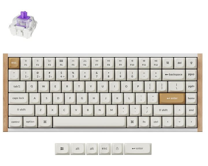 Keychron K2 HE (K2H-Q1) Wireless Magnetic Hall Effect RGB Keyboard 75% US Special Edition Wood White
