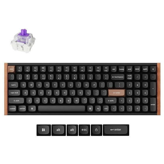 Keychron K4 HE (K4H-F1) Special Wood Edition Wireless Magnetic Hall Effect RGB Keyboard 96% US