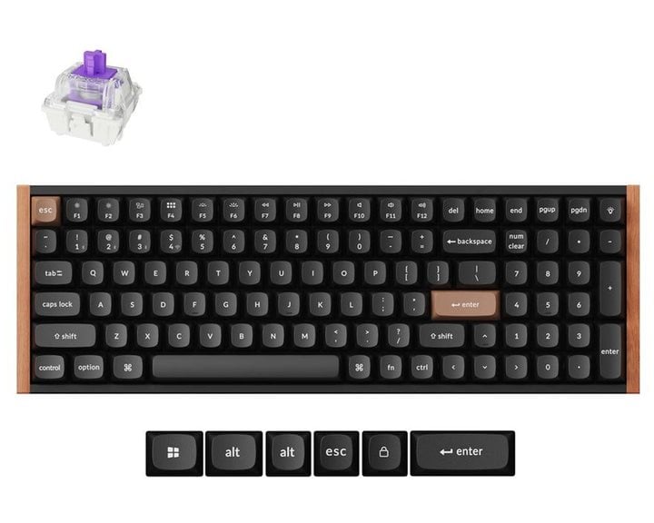 Keychron K4 HE (K4H-F1) Special Wood Edition Wireless Magnetic Hall Effect RGB Keyboard 96% US