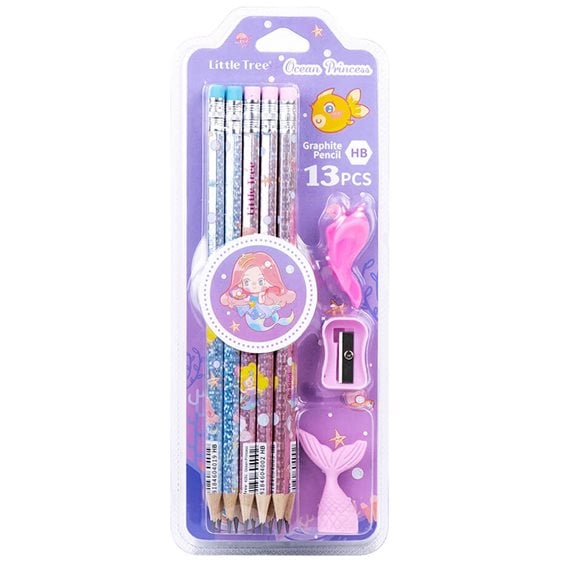 Ocaen Princess Set HB Pencil With Sarpener and Eraser 10τμχ.LT111004