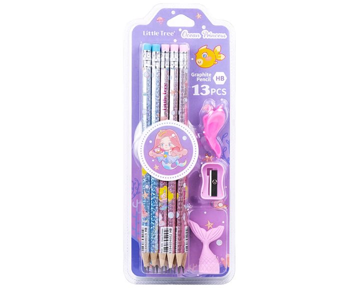Ocaen Princess Set HB Pencil With Sarpener and Eraser 10τμχ.LT111004