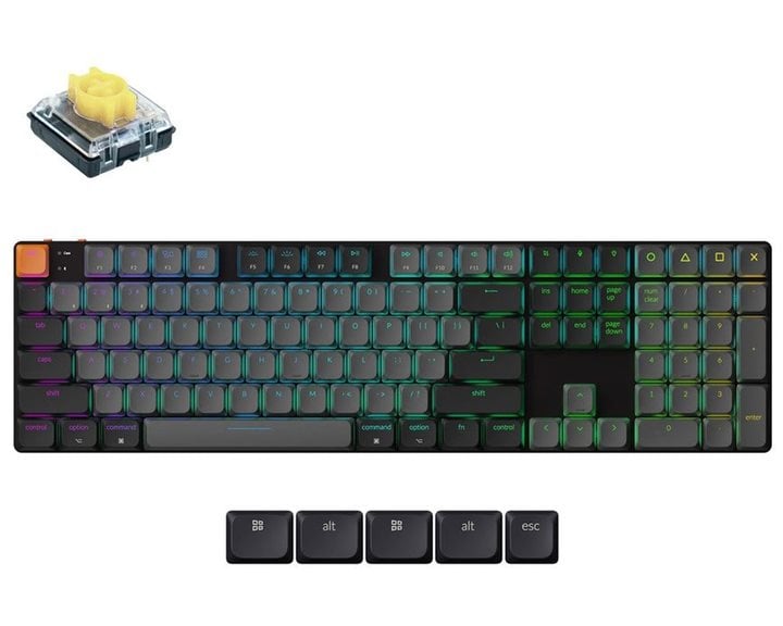 Keychron K5 V2 (K5X-B4) QMK Wireless Mechanical Keyboard Banana Switch RGB 100% US Layout