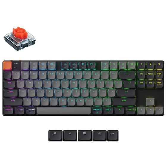 Keychron K1 V6 (K1X-B1) QMK Wireless Mechanical Keyboard Red Switch RGB 80% US Layout