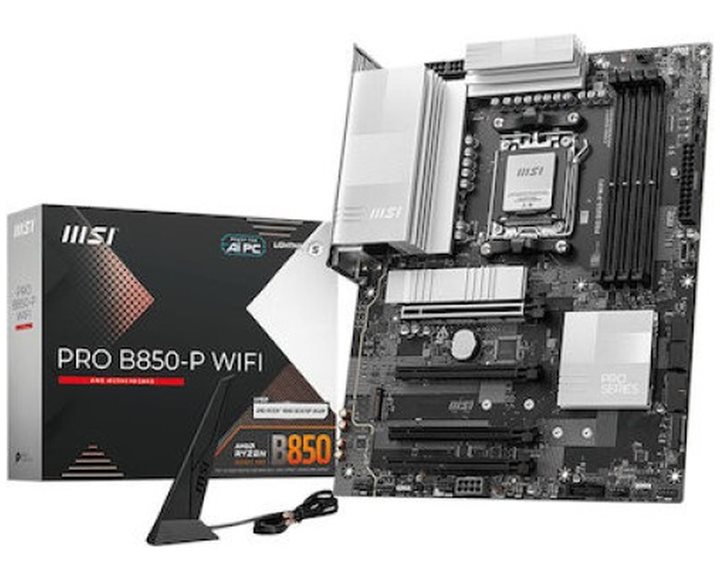 MSI MB PRO B850-P WIFI, SOCKET AMD AM5, CS AMD B850, 4 DIMM SOCKETS DDR5, HDMI, PCI-E GEN 5.0, 5G LAN, WIFI7, ATX, 3YW.